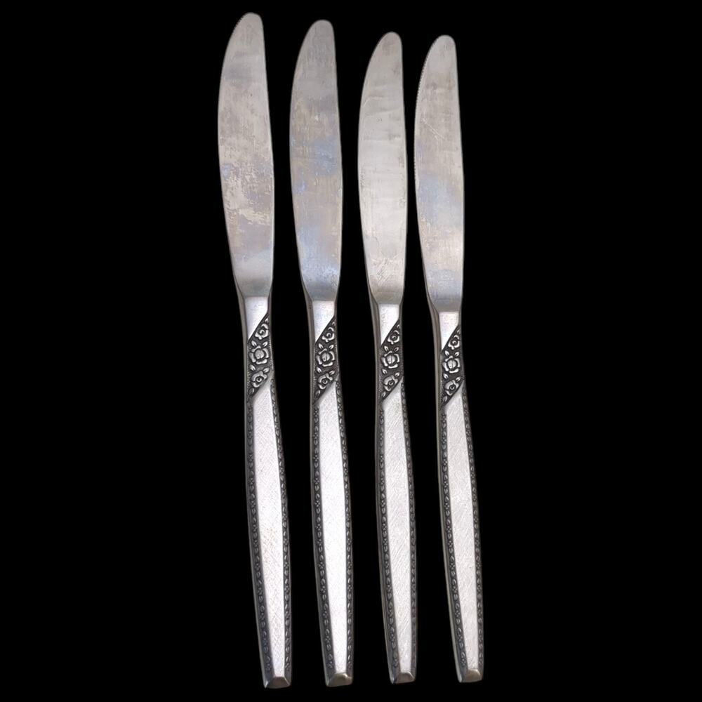 Lot 4 Vintage Orleans Silver - ORL8 - Stainless Japan - Dinner Knife